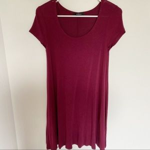 Ambiance Maroon/Deep Red T-shirt dress